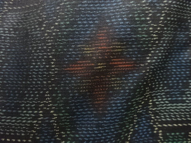 JAPANESE KIMONO / ANTIQUE KIMONO / SILK / DORO OSHIMA TSUMUGI / WOVEN GEOMETRIC